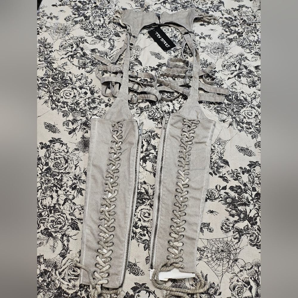 Dolls Kill Darker Wavs Chamber Fitted Lace-Up Chaps